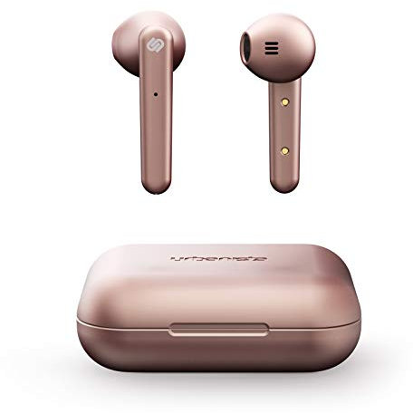 Urbanista Stockholm True Wireless Headphones. 14H Total Battery Life. Bluetooth 5.0 Including Charging Box, Touch Control and Double Microphone Headphones. Compatible with iOS and Android - Rose Gold