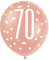 Stunning 70th Rose Gold Latex Balloons (30cm) - Perfect for Birthday, Annivesaries & Memorable Celebrations - 6ct