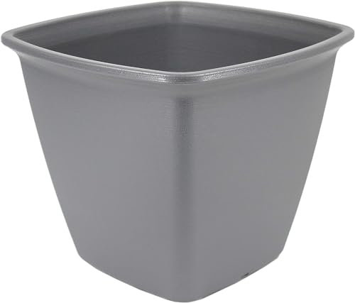 Iris Ohyama, Pot pour Plantes Jardinière carrée avec système de Drainage/réservation de l'eau pour Le Jardinage - Square Plant Pot 360, Gris