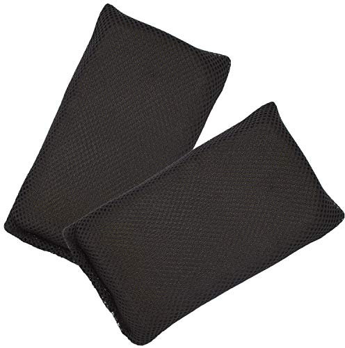 COM-FOUR® Esponja de Microfibra para Coche 2X - Cuidado del Coche con Esponja de Lavado Absorbente - Lavado de Coche con Esponja de Pulido Reutilizable (2 Piezas - Negro)