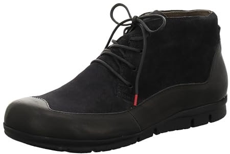 THINK! Herren KING chromfrei gegerbte nachhaltige Stiefelette, 0000 SCHWARZ/Kombi, 45.5 EU
