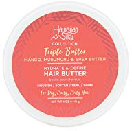 Hawaiian Silky Mango und Murumuru Butter Haarbutter, 4 oz / 118 ml mit Sheabutter zum Pflegen, Weichmachen, Versiegeln und Glänzen | Hydratieren und definieren Hawaiianische Seidige Dreifachbutter