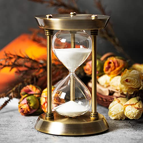 AKAKA MUNING Sanduhr, 60 Minuten, Metallrahmen, Bronze, weißer Sand