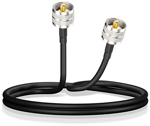 Bingfu Radio CB Cable Coaxial de Extension de Adaptador de UHF PL259 Macho a Macho de RG58 60cm/2pies Cable de Antena para CB VHF UHF Radioaficionado Radio Móvil Medidor de Potencia SWR Carga Ficticia