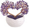 Jovivi Arbre de Vie Cœur Decoration Améthyste Pierre Naturelle DIY Guérison Reiki Healing Cailloux Petite Pierre d'Energie Precieuse Feng Shui Maison Bureau Décoration