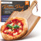 Wooden Pizza Peel 12 Inch - Acacia Wood Pizza Board for Pizza Making, Sliding, Cutting & Serving - Food Oil Processed Paddle Spatula w Handle & Hanging Loop - Pizza Oven Accessories by KitchenStar