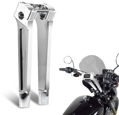 Goldfire Straight One Piece Manubrio Risers Suit Per Harley M8 Softail Street Bob 2018 2019 2020 2021 (cromo, 10)