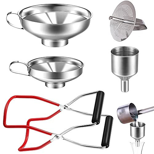 FDDE 1 Satz Prämie Edelstahl-Trichter, Edelstahl Trichter Strainer Filter Set, Praktisches Trichter Set, Edelstahl Trichter Set, für Flüssigkeiten, Duftstoffe, Pulver, Öle (Silber)