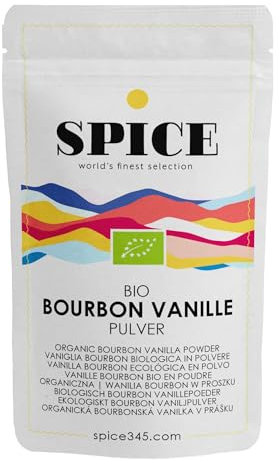 SPICE BIO Bourbon Vanillepulver 50g, Bio Bourbon Vanilleschoten gemahlen aus kontrolliert-biologischem Anbau aus Madagaskar, echte gemahlene Bourbon Vanille, Vanilla Powder