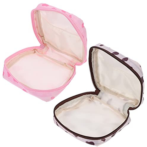 2 Stücke Nette Sanitäre Servietten Tasche Menstruation Pad Beutel Pad Kosmetik Halter Tampon Erster Periode Tasche Lippenstift Geldbörse Organisatoren für Frauen Mädchen
