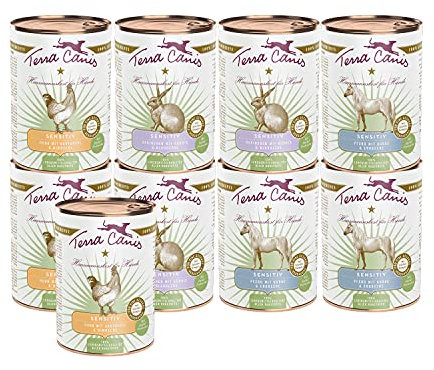 Terra Canis Kennenlernpaket L - Sensitiv, 9x400g I Premium Hundefutter in 100% Lebensmittelqualität Aller Rohstoffe I Reichhaltig & gesund I Allergenarm, getreidefrei & leicht verdaulich