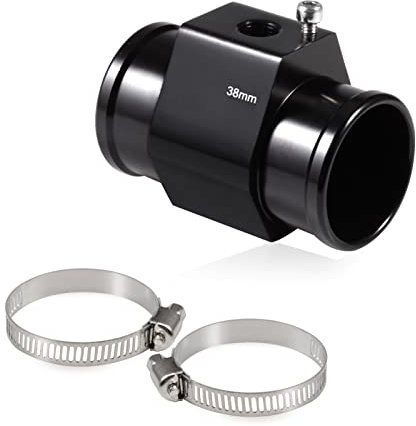 SPEEDWOX Adaptateur de capteur de température de liquide de refroidissement d'eau de 38 mm, adaptateur de capteur de radiateur avec 2 colliers de serrage en acier inoxydable, adaptateur de tuyau de