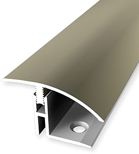 PROVISTON | Barre de seuil de rattrapage parquet | Largeur 39 mm | Niveau de rattrapage 17-22 mm | Longueur 1000 mm | Profilé en alu | Barre de jonction | Couleur sablé | 1 pièce