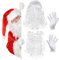 Reforung Weihnachtsmann Bart und Perücke und Weihnachtshandschuhe, Weihnachten Weihnachtsmann Bart Kostüm Perücke & Bart Weihnachtsmann Zauberer Dumbledore Wig- zum Verkleiden als Nikolaus, 3 in 1