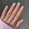 Sethexy Faux Ongles Français Carré Court Ongles a coller Coloré Fleur Ongles Brillant 24 pièces Acrylique Ongles pour les femmes et les filles