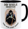 OM3® So viele Idioten und nur eine Sense Tasse mit Sensenmann II | Keramik Becher | 11oz 325ml | Beidseitig Bedruckt | Schwarz