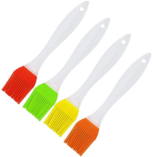 4 Pcs Silicone Pastry Brush Set, Heat Resistant, Suitable for Barbecues, Pastries, Food Stirring, Baking & Cooking