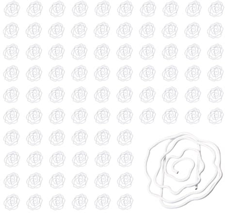 Cyrank Blumen-Büroklammern, 100 Stück, weiße Rosenform, Büroklammern, Lesezeichen, niedliche Büroklammern, kleine Büroklammern für Büro, Schule, Papierordner, Organisation