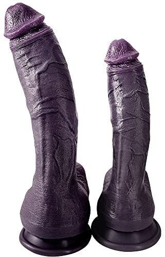 NAIXBTY Lila Realistischer Dildo Weichen Silikon Dildos mit Starkem Saugnapf, Echten Venen und Prallen Hoden. Sexspielzeug für Frauen und Männer Echte Penis Nachbildung Gefühls Echt (L)