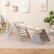 RELAX4LIFE Triangolo da Arrampicata con Scivolo per Bambini, 2 Scale e 1 Rampa per Arrampicarsi in Legno, Giochi Montessori, Parco Divertimenti per Bimbi 1+ Anni (Grigio)