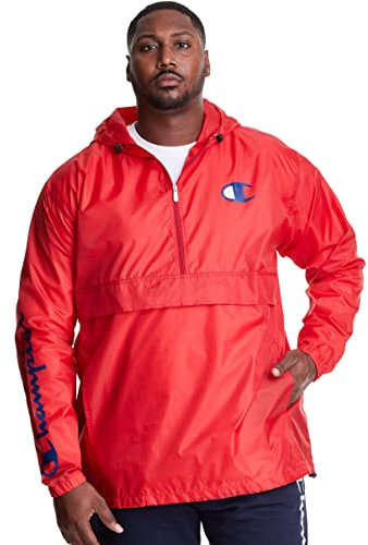 Champion Veste pliable à manches longues coupe-vent et imperméable pour homme (grandes tailles), Rouge �carlate, 4XL grand taille tall