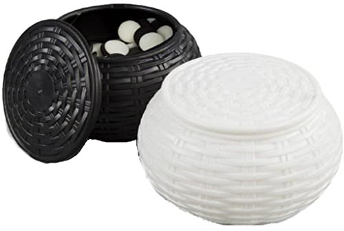 Round Woven Bowl Go Game Stones Storage Bowl Empty Storage Container for Classic Strategy Board Game Chess Games