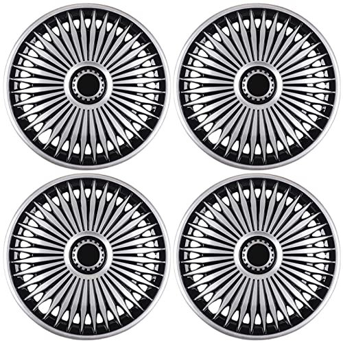 COYOUCO Radkappen Radkappen - (4er-Set) Radkappen Felgenabdeckung - Autozubehör Radkappe für Standard-Stahlfelgen,Silber,16 inch
