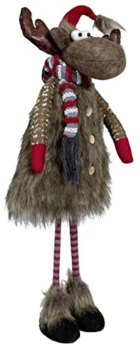 Christmas Paradise XL Stehender Weihnachts-Elch 72cm(84cm) Rentier braun