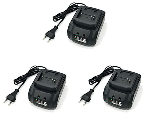 KVSERT 3X Chargeur pour Batterie Lithium 18V 21V Appliquer à la Perceuse Meuleuse D'Angle Ventilateur électrique Outils électriques Prise Européenne