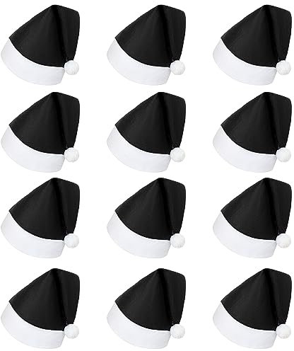 VFZILH Weihnachtsmütze 12 Stück Nikolausmütze Erwachsene Nikolausmützen für Kinder Baby Weihnachtsmützen Mehrpack,Große Menge Nikolausmütze Set,Weihnachtsmütze Erwachsene, 32x38cm