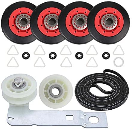 wiianoxd 4392067 Kit di riparazione asciugatrice & W10837240 rullo di deviazione asciugatrice 279640 puleggia compatibile con sostituisce 4392067VP 80047 587637
