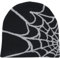 Arcimatto Y2k Spinnen-Beanie-Mütze, Wolle, Acryl, gestrickt, Totenkopfmütze, Winter, warm, Streetwear, MEA-Design, Hüte für Damen, Herren, Jugendliche, Schwarz Grau, Einheitsgröße