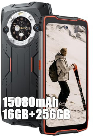 Blackview BV9300Pro 4G Rugged Smartphone 2024, 16GB+256GB MTK G99 Android 13 Telefono Robusto, 15080mAh, 64MP+32MP, 6.7 FHD+ Doppio Schermo Cellulari Resistente IP68, Dual SIM/NFC/OTG/GPS/FM, Arancia