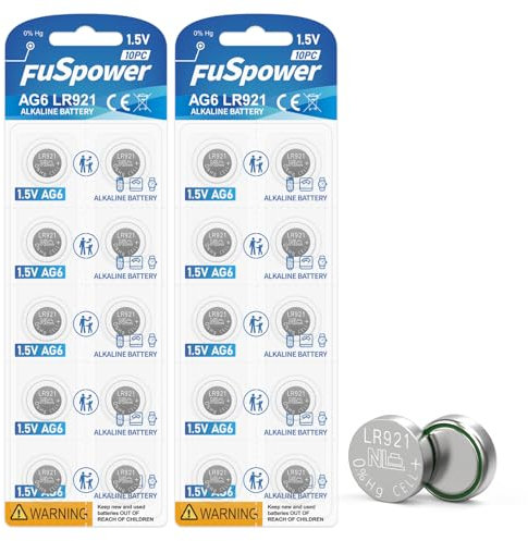 Fuspower SR920SW 371 370 AG6 Battery 1.5V Button Cell Watch Batteries, Long-Lasting & Leak-Proof, Pack of 10