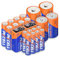PKCELL 22 Stück Alkaline-Batterien, 8 Stück AA-Batterien, 8 Stück AAA-Batterien, 2 Stück C-Batterien, 2 Stück D-Batterien und 2 Stück 9V-Batterien für Haushaltselektronik
