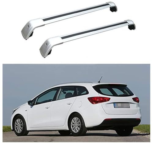 Dachträger-Querstangen Dachträger Dachgepäckträger für Kia Ceed Sportswagon SW Estate 2012 2013 2014 2015 2016 2017 2018 Dachträger aus Aluminium 2 Stücke,A