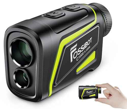 FOSSIBOT C1000 Télémètre Golf,Télémètre Laser 1000 Yards avec Pente Rechargeable par USB,grossissement élevé,Vibration de Verrouillage du mâ de Drapeau,Mesure de Niveau,Mesure de Vitesse (Black)