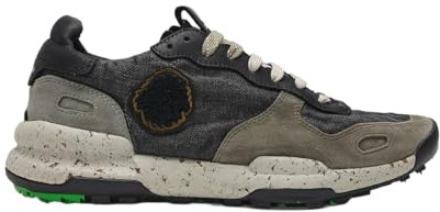 Satorisan - Chacrona Linen - Casual Sneaker Herren - Vintage Leder und Leinen Sportschuhe Bequem, Nachhaltig und Dauerhaft - Fumo Black - 40