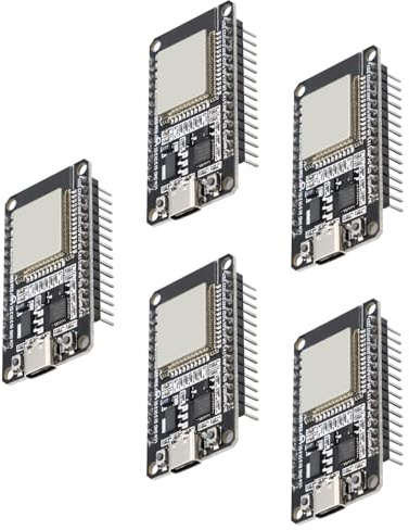 Für ESP-32 USB C mit CP2102 Chip,QIQIAZI für ESP32S NodeMCU Entwicklungsboard ESP 2,4 GHz WLAN WiFi + Bluetooth Modul für Arduino IDE(5 Stück)