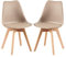H.J WeDoo Esszimmerstühle 2er Set Nordeuropa Retro Design Stühle SGS Geprüfter Stuhl Morandi Bunt Küchenstühle Dining Chairs mit PU Polsterstuhl Buchenholz Massivholz - Helles Khaki