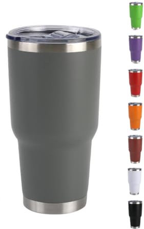 Home Universal ® Termo de Café Acero Inoxidable, Vaso Térmico con Aislamiento, 12h Caliente / 24h Frío, para agua, té caliente y frio (Gris, 900 ML)