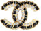 Schwarz Leder Brosche Gold Strass Broschen für Kleidung Accessoires Deko Groß Ostern Jahrestag Geschenk für Sie Freundin Hochzeit Geschenke für Frau Freundin Mutter,Weihnachten,CC Brosche Damen