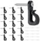Q-Hanger Screw-in Hooks for Christmas Lights, Outdoor Festoon Lighting, Fence Hanging - Home and Garden Use (15PCS Black)