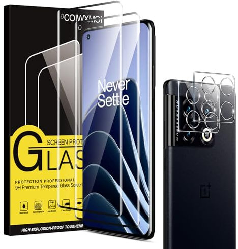 Coiwxmoi 4 Pezzi Vetro Temperato per Oneplus 10 Pro 5G 6,7, 2 Pezzi Pellicola Protettiva Vetro Temperato e 2 Pezzi Protezione Fotocamera, Ultra Trasparente, Ultra Resistente, Durezza 9H, Senza Bolle