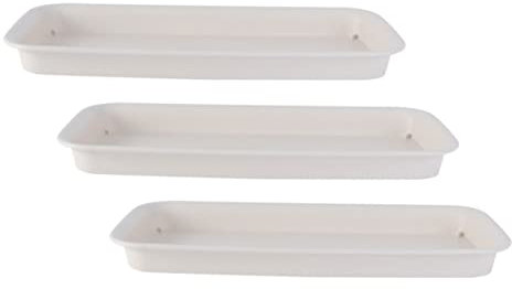 NULYLU 3pièces Soucoupes De Plantes Plastique Lot de Plateaux Rectangulaires pour Pots De Fleurs Étanche Et Facile à Nettoyer pour Balcon Et Jardin