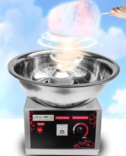 LPONAA Macchina per Zucchero Filato Commerciale da 1000 W, Macchina Elettrica per Zucchero Filato, Macchina Professionale per Zucchero Filato, con Ciotola in Acciaio Inossidabile per Compleanni