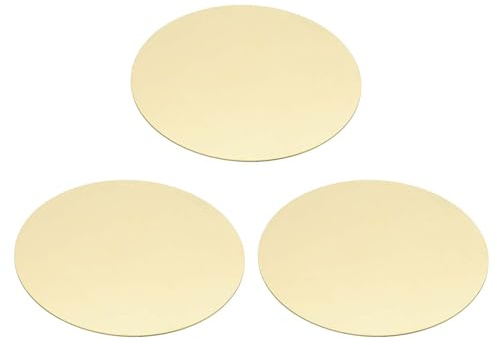 PATIKIL 3 Stück Metallpräge-Rohlinge, 70mm Runde Präge-Namensschilder Rohlinge Metallplatte Scheibe Kreis Für Laser-Gravur Prägung Hundemarken Schlüsselanhänger, 0.5mm Dick, Messington