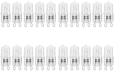 Lonrtesw Lampada da Forno G9 Resistente alle Alte Temperature Durevole Lampada Alogena per Frigoriferi Forni Ventole 40W 500℃ Lampadina Un Perno 220V