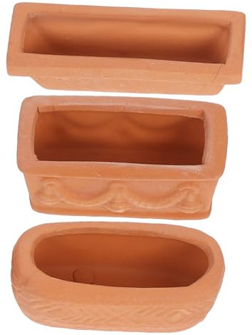 ibasenice 3 Pièces Pot De Fleur Miniature Pots en Argile Miniatures Petites Jardinières pour Plantes D'intérieur Mini Jardinière De Jardin Planteur De Poterie Décorative Terre Cuite Brun