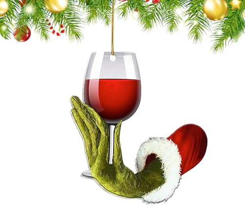 Weihnachtsbaum Anhänger, Weihnachtsbaumschmuck Lustig, Weihnachtsbaum Deko, Grün und Rot, Weihnachtsbaumschmuck Acryl, Christbaumschmuck Anhänger für Weihnachten Deko